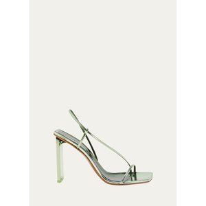 Arielle Baron Narcissus 95 Heel Green Mirror Leather Italy